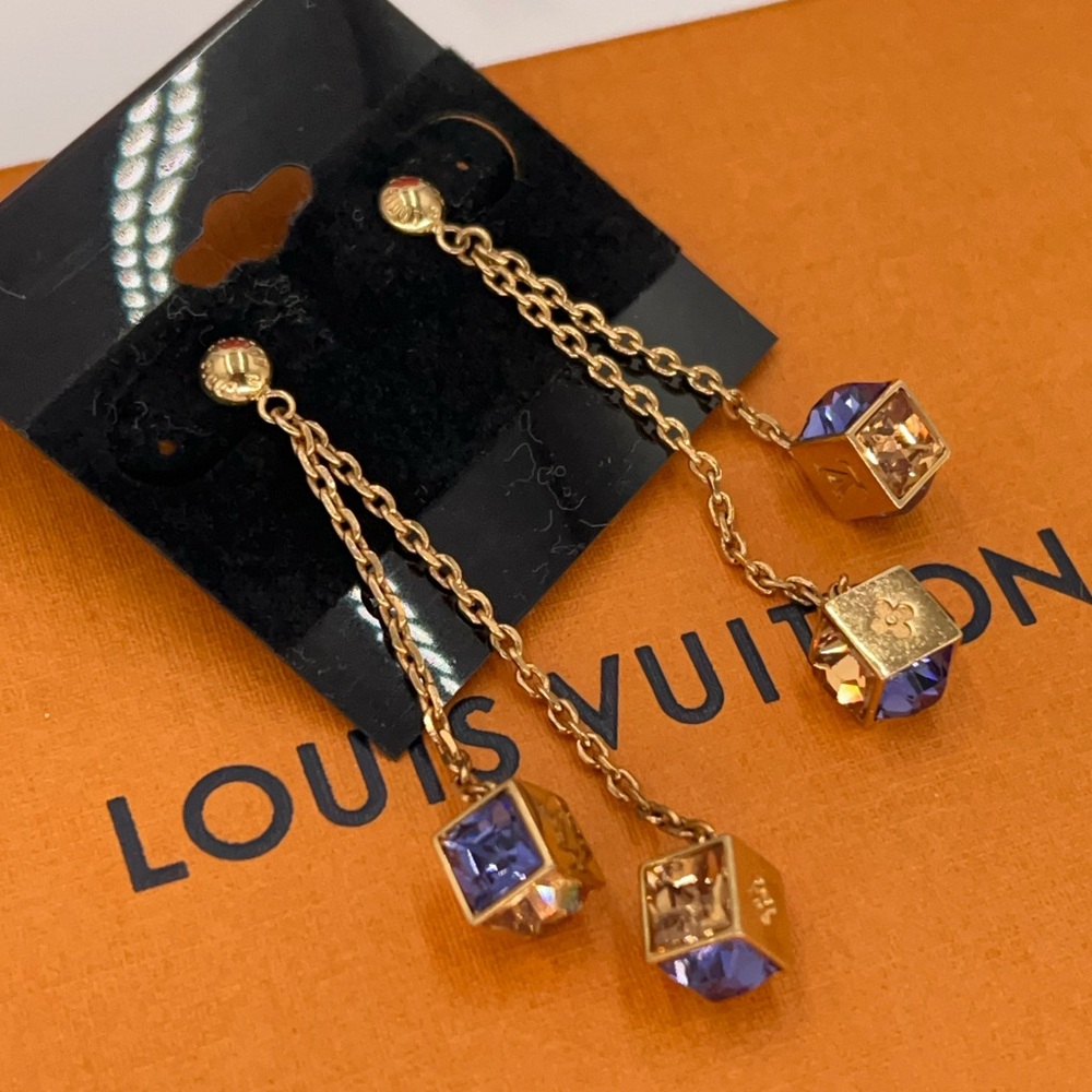 Louis Vuitton Gamble Gold w/Purple and Clear Swarovski Crystals